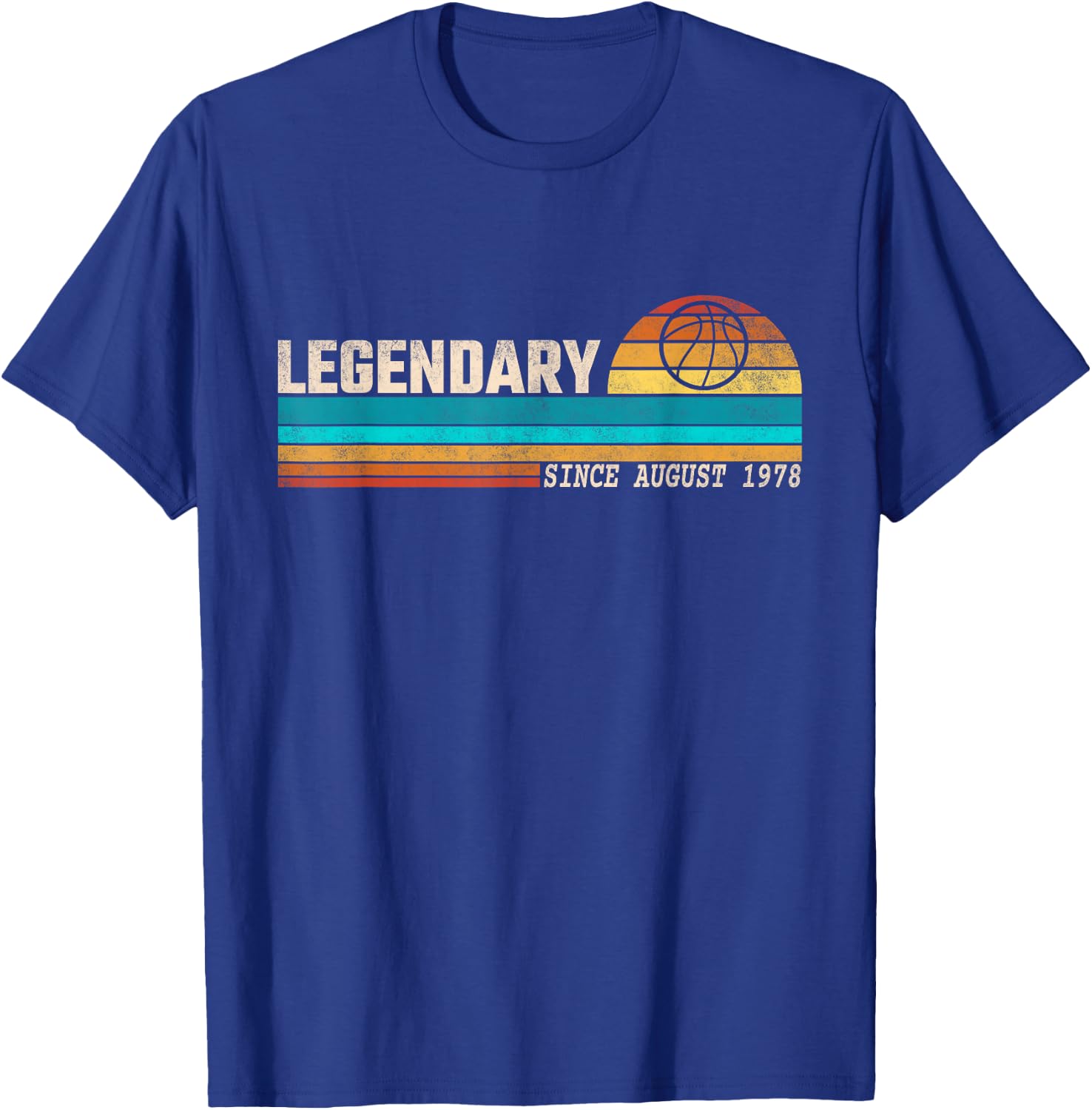 Basketball Player Legend Since August 1978 Birthday T-Shirt - T-Shirt | Royal