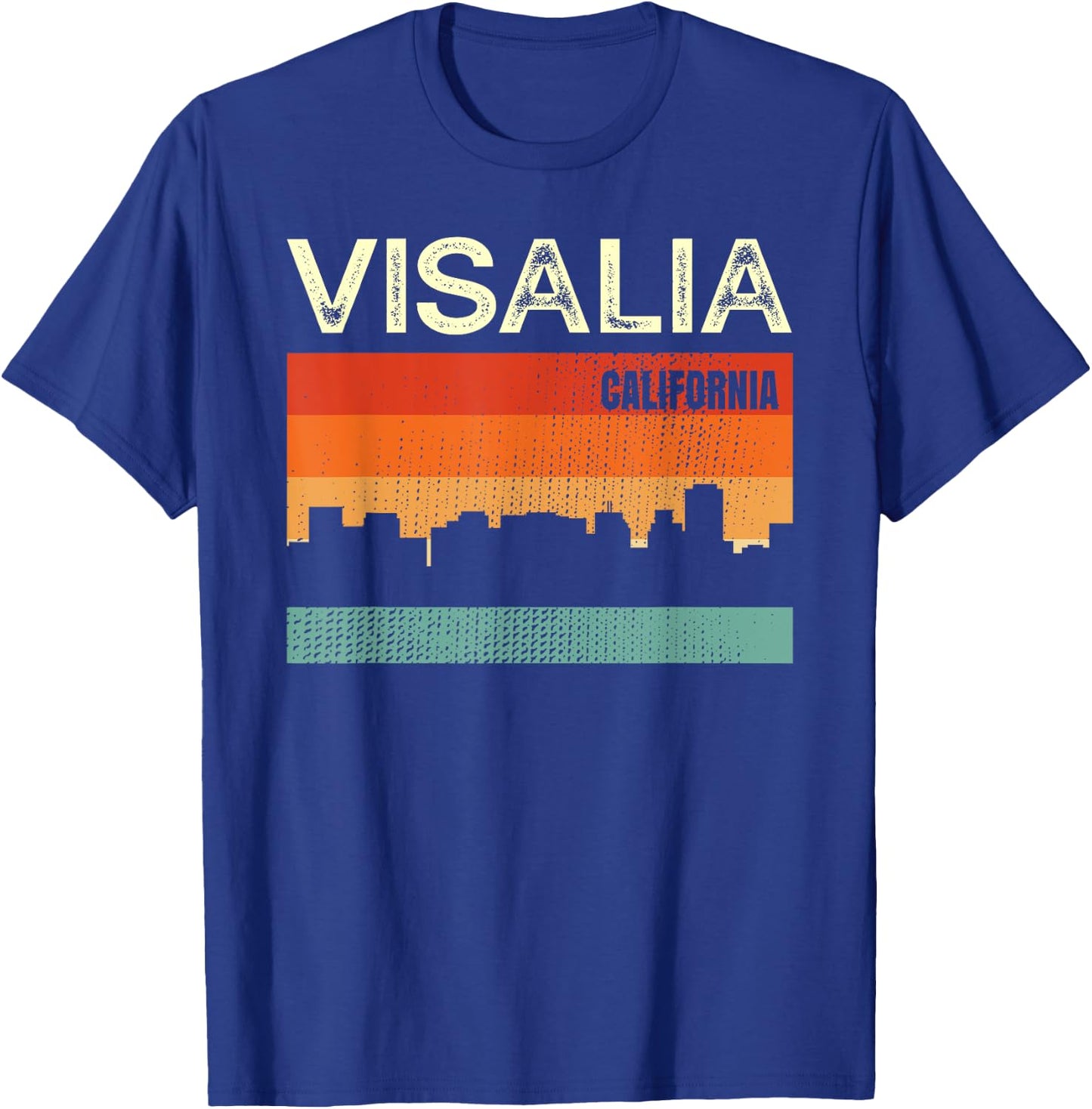 Visalia California Town Skyline T-Shirt - T-Shirt | Royal