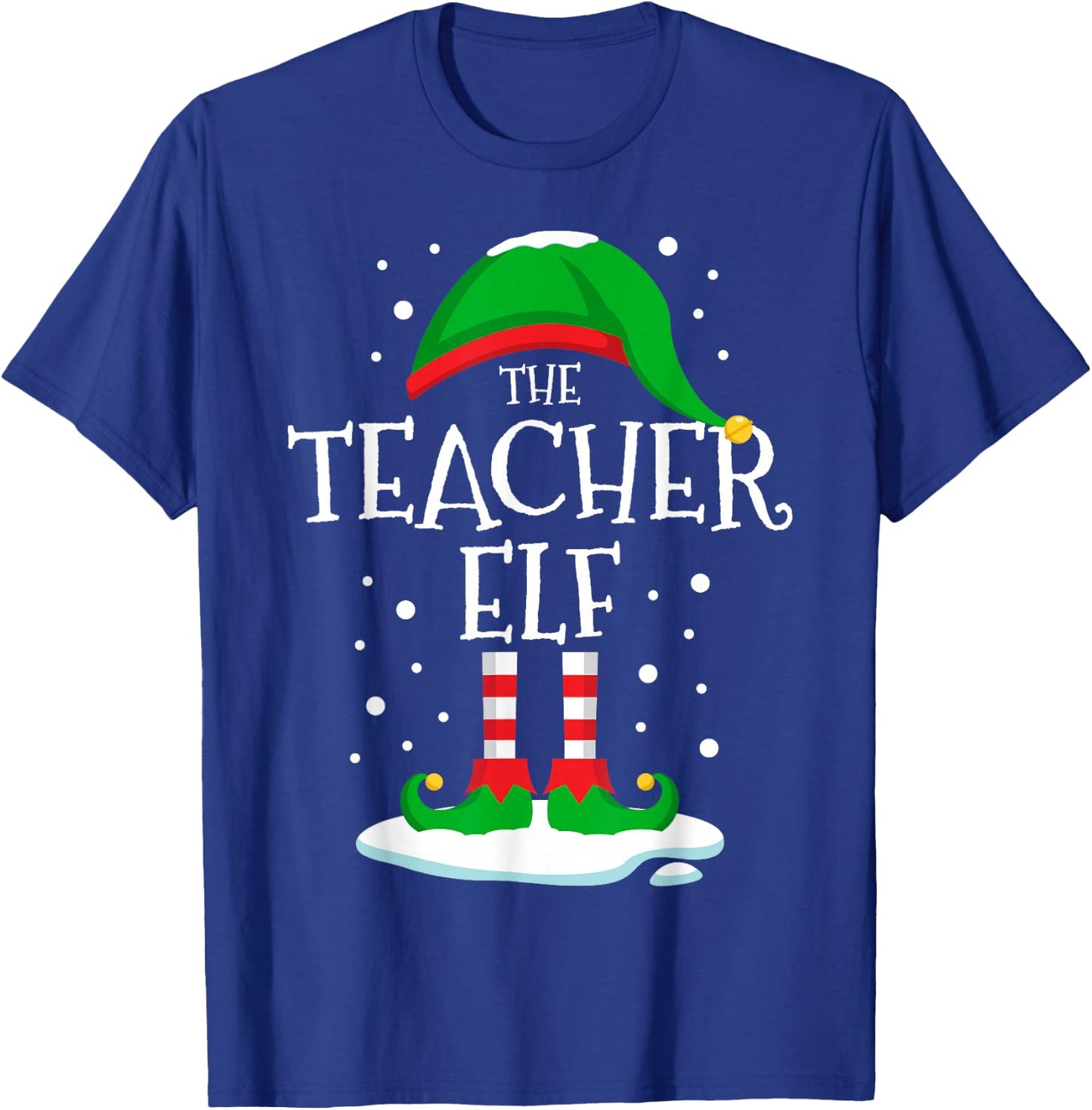 The Teacher Elf Christmas Family Matching Xmas Group Funny T-Shirt - T-Shirt | Royal