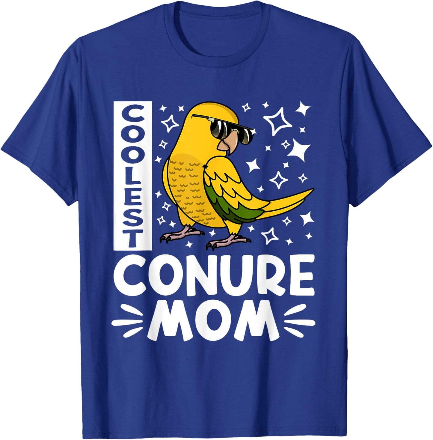 Coolest Conure Parrot Mom I Golden Conure T-Shirt - T-Shirt | Royal