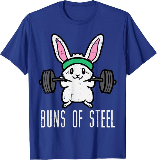Easter Bunny Buns Of Steel Funny Workout Gym Women Girls T-Shirt - T-Shirt | Royal