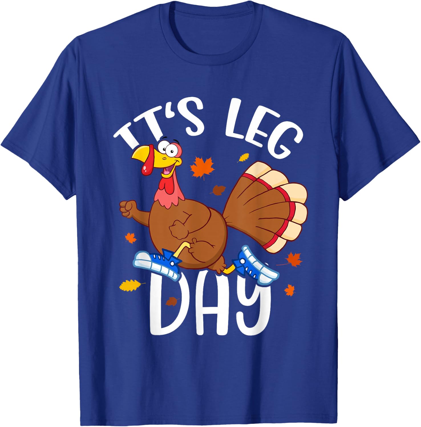 Turkey Trot Costume Kids Adults Thanksgiving Turkey Running T-Shirt - T-Shirt | Royal