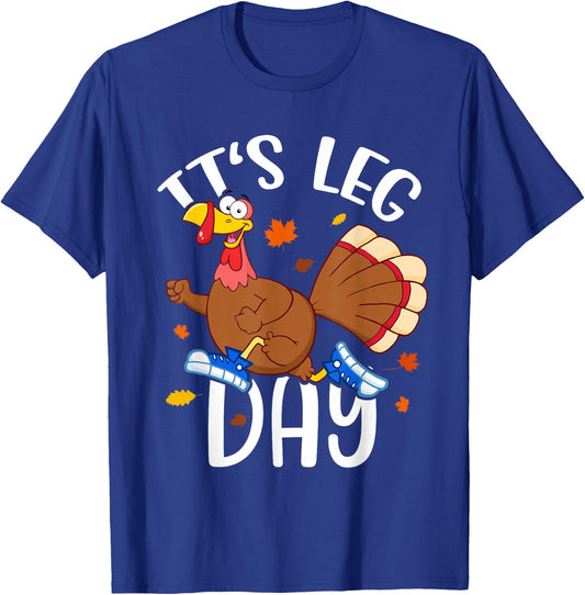 Turkey Trot Costume Kids Adults Thanksgiving Turkey Running T-Shirt - T-Shirt | Royal