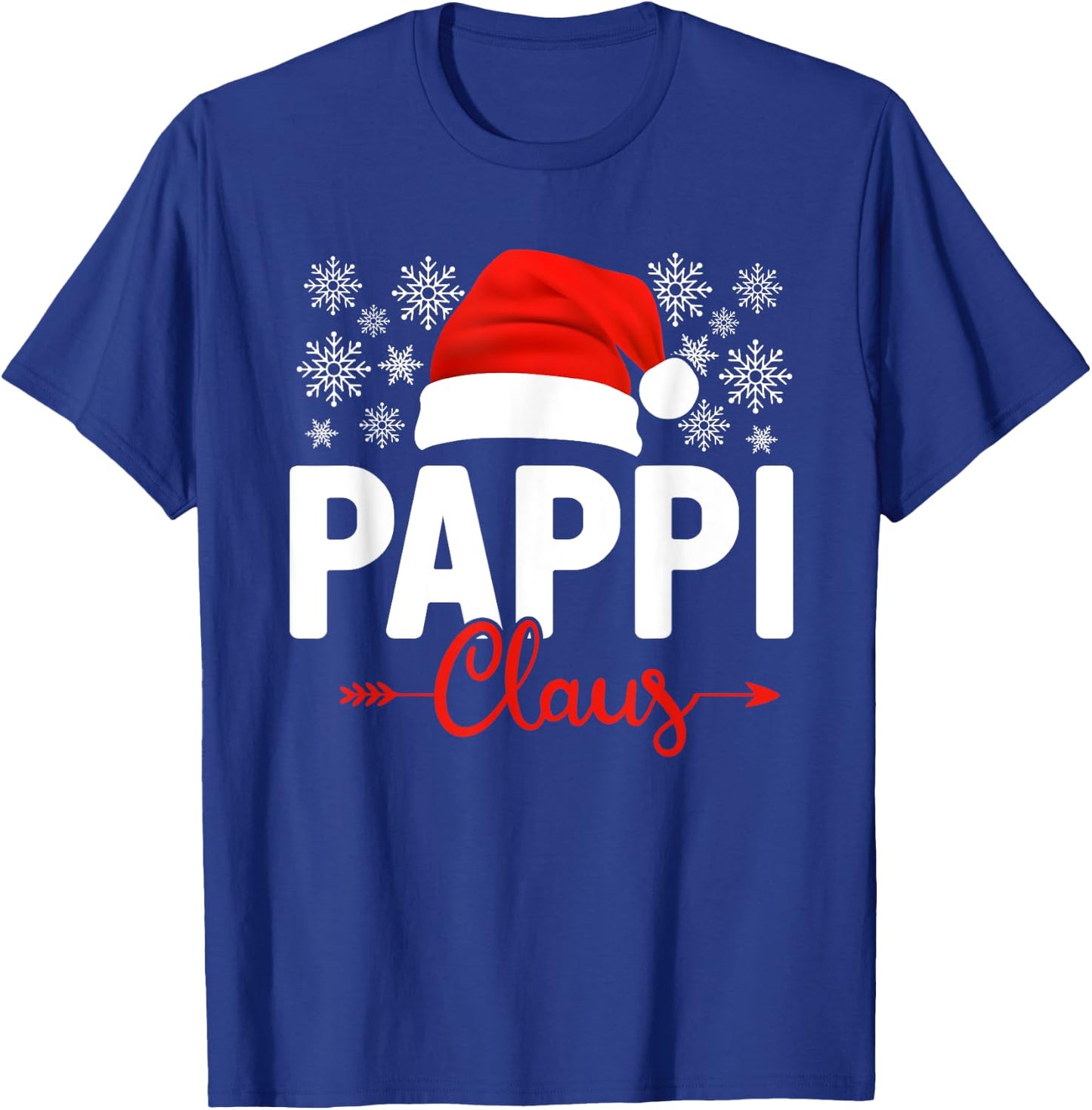 Pappi Claus Xmas Light Funny Santa Hat Christmas Ugly T-Shirt - T-Shirt | Royal