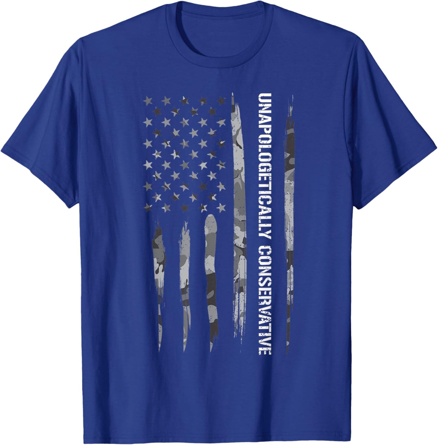 Conservative: Unapologetically Conservative - American Flag Women Men T-Shirt - T-Shirt | Royal