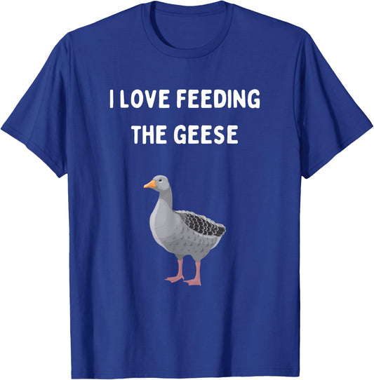 Cute I Love Feeding The Geese Men Women Children T-Shirt - T-Shirt | Royal