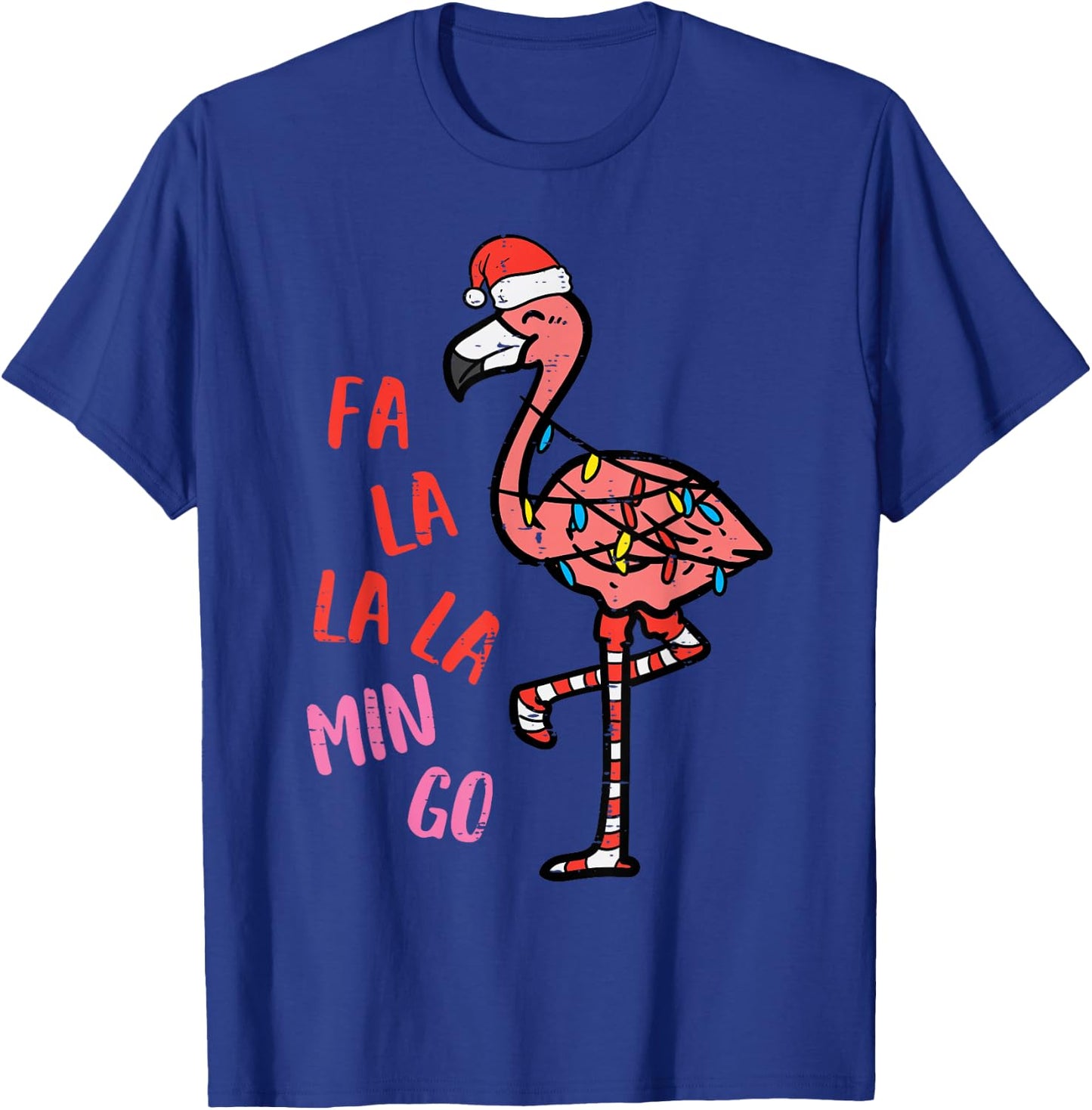 Christmas Fa La La Mingo Flamingo Xmas Women Girls Kids Men T-Shirt - T-Shirt | Royal