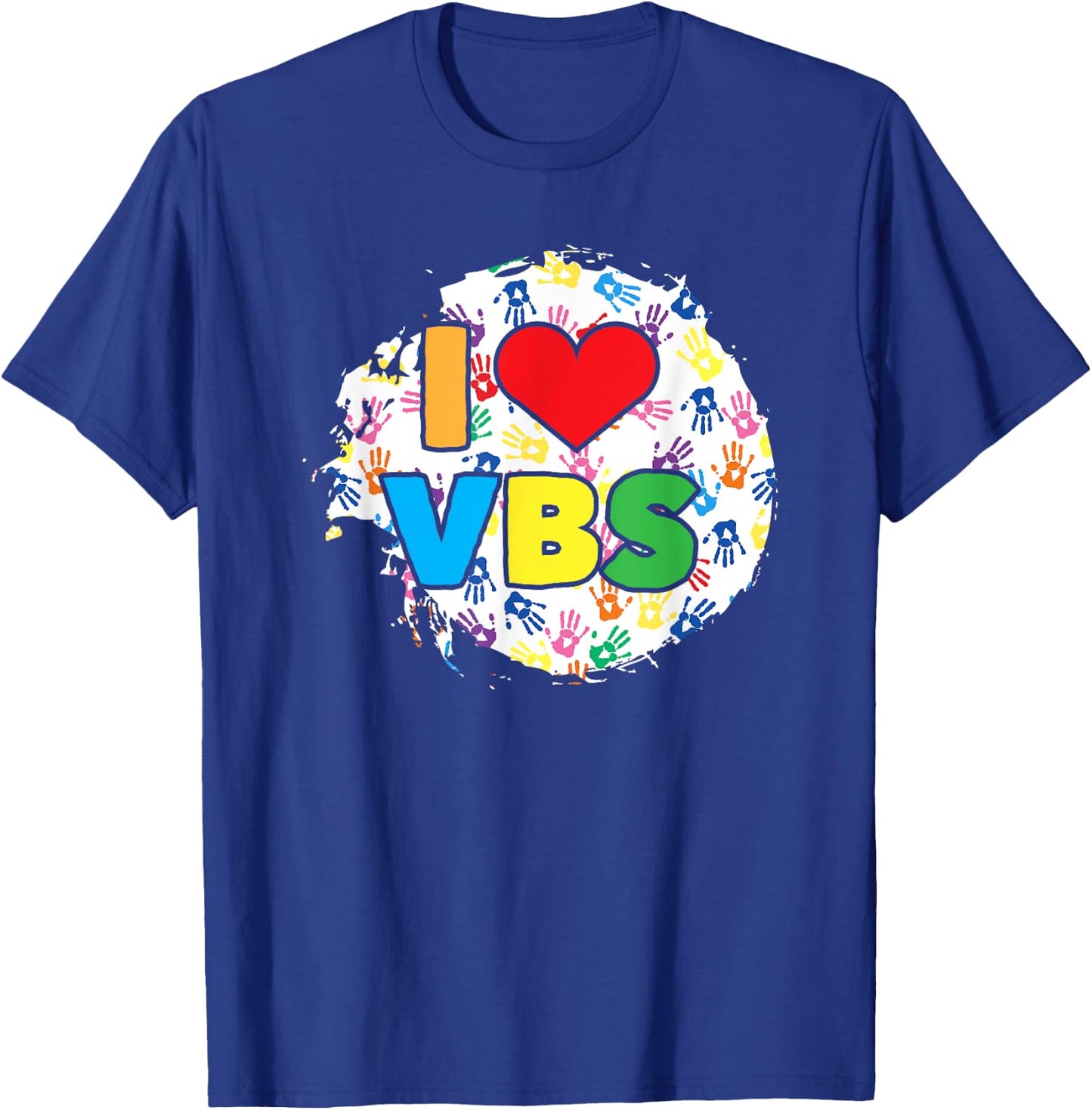 Vacation Bible School Handprints I Love VBS T-Shirt - T-Shirt | Royal