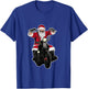 Biker Santa funny Santa on Motorcycle T-Shirt - T-Shirt | Royal