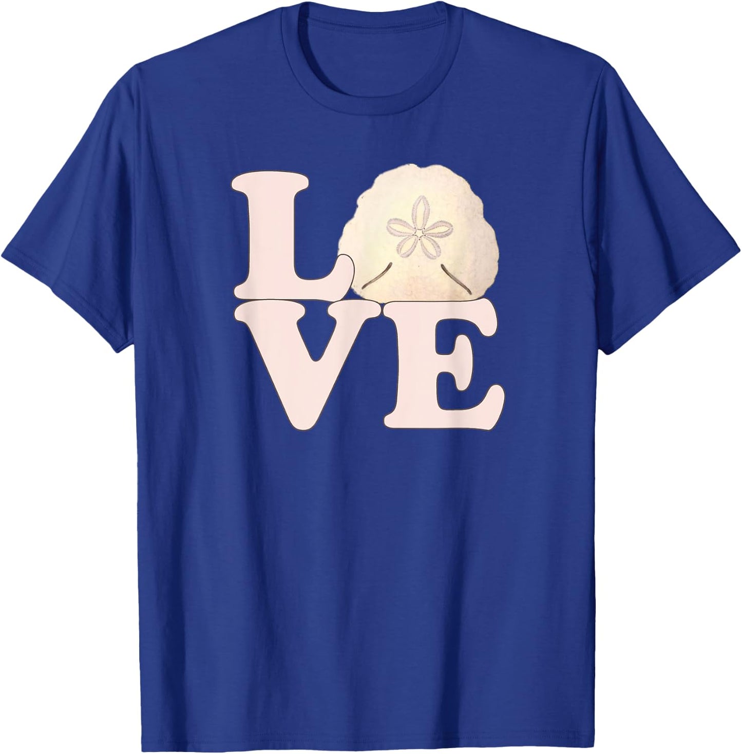 Sand Dollar Shell Vintage Illustration Stacked LOVE T-Shirt - T-Shirt | Royal
