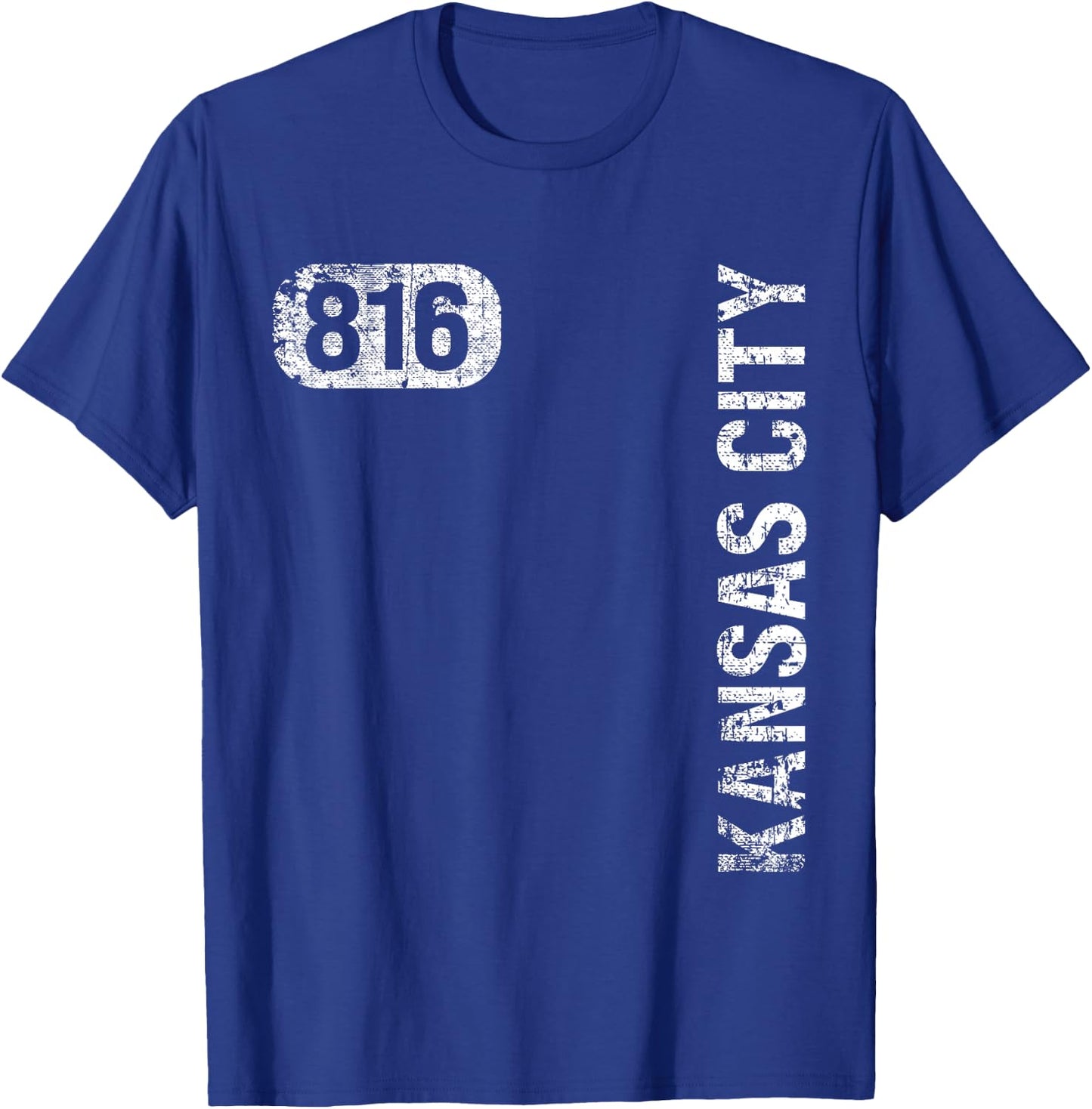 Kansas City Missouri 816 Area Code Vintage Retro T-Shirt - T-Shirt | Royal
