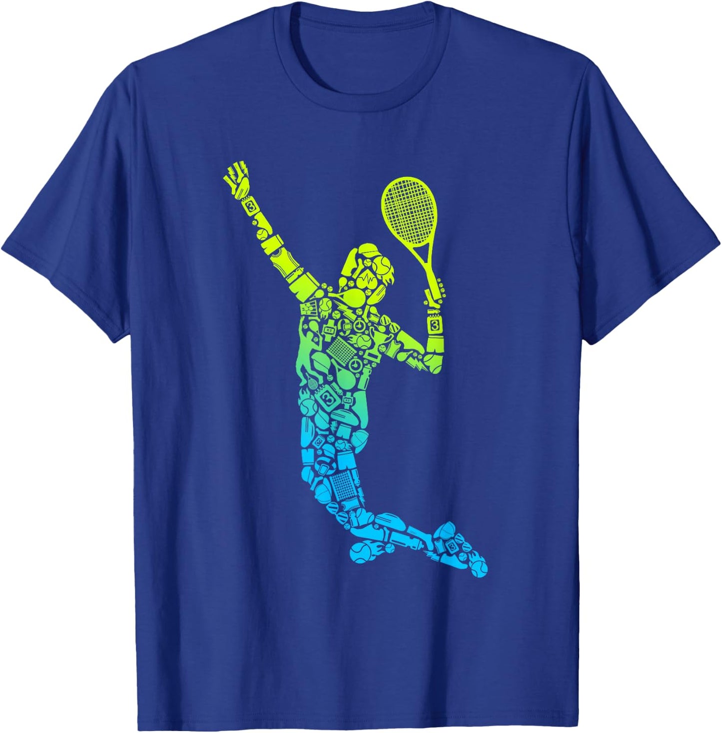 Tennis Player Men Kids Boys Tennis T-Shirt - T-Shirt | Royal