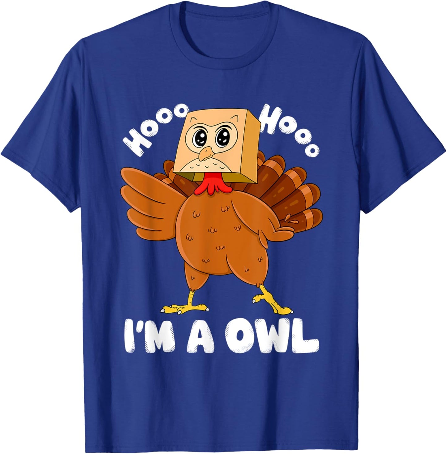 Thanksgiving Funny Fake Owl Turkey Graphic for Owl Lover T-Shirt - T-Shirt | Royal