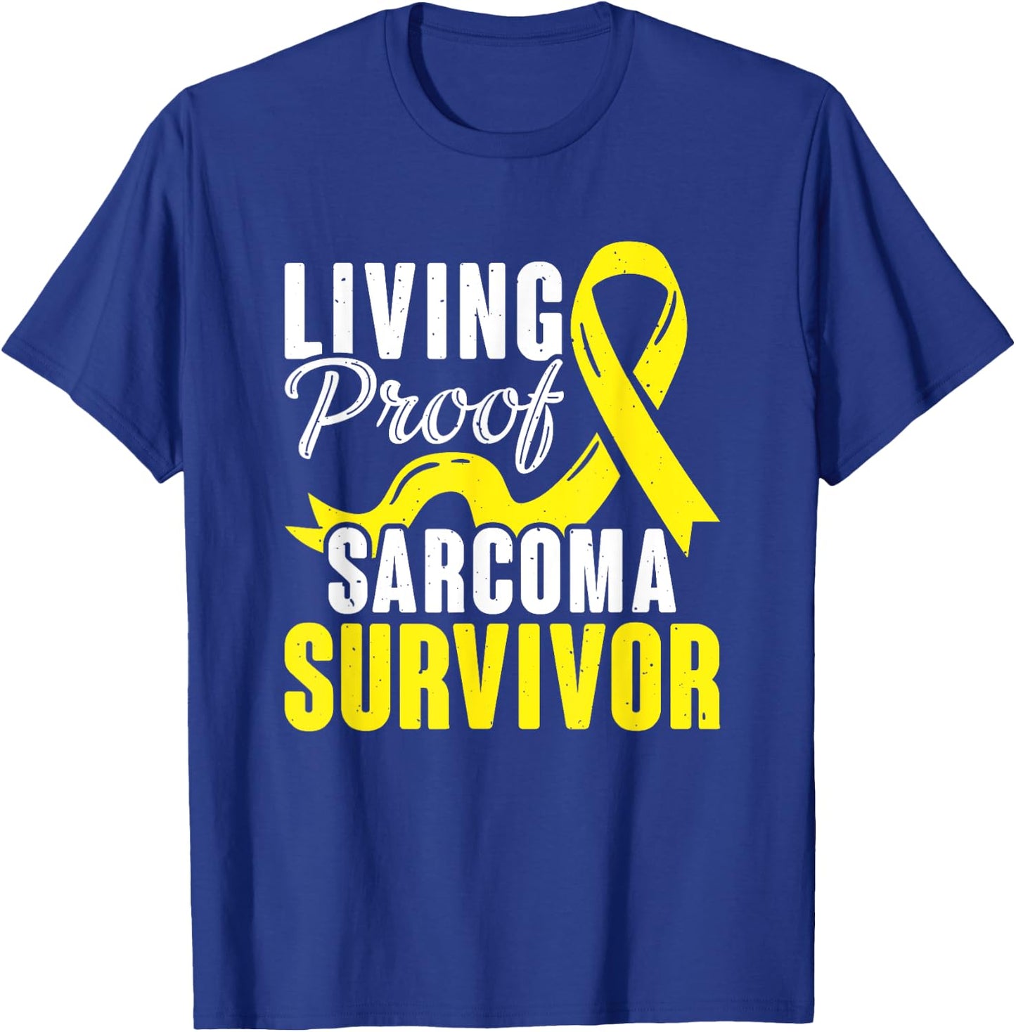 Support Yellow Ribbon Warrior Sarcoma Cancer Survivor T-Shirt - T-Shirt | Royal