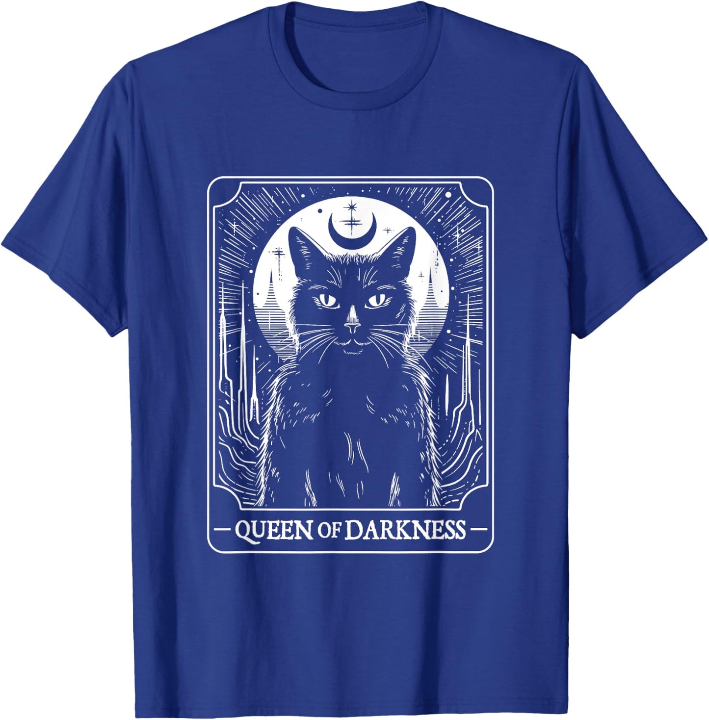 Queen Of Darkness Occult Demonic Black Cat Halloween Men Women T-Shirt - T-Shirt | Royal