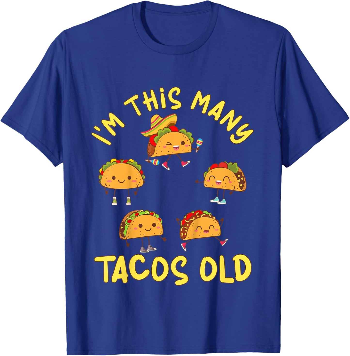 5 Years Old Girl Tacos Old 5th Birthday Kids T-Shirt - T-Shirt | Royal