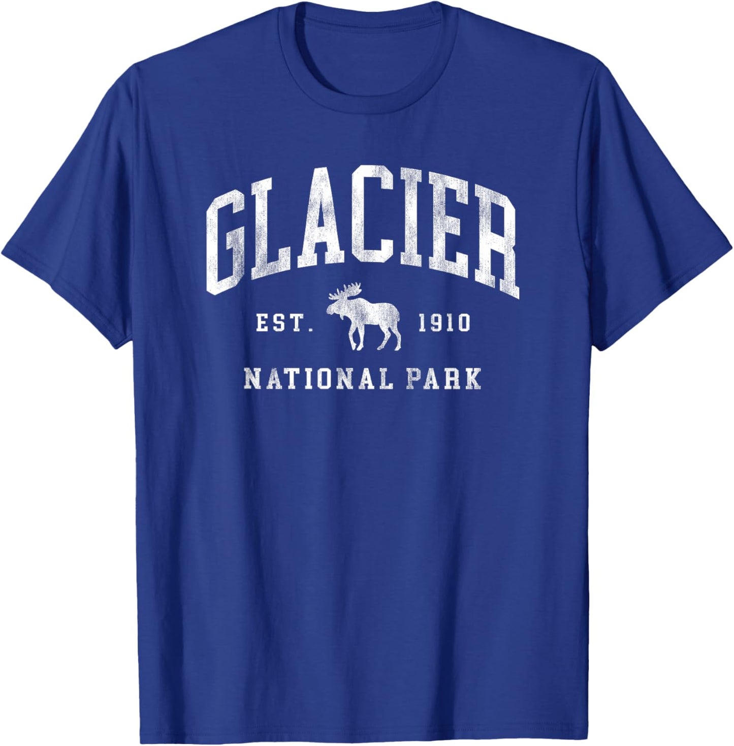 Retro Glacier National Park Est 1910 Hiking T-Shirt - T-Shirt | Royal