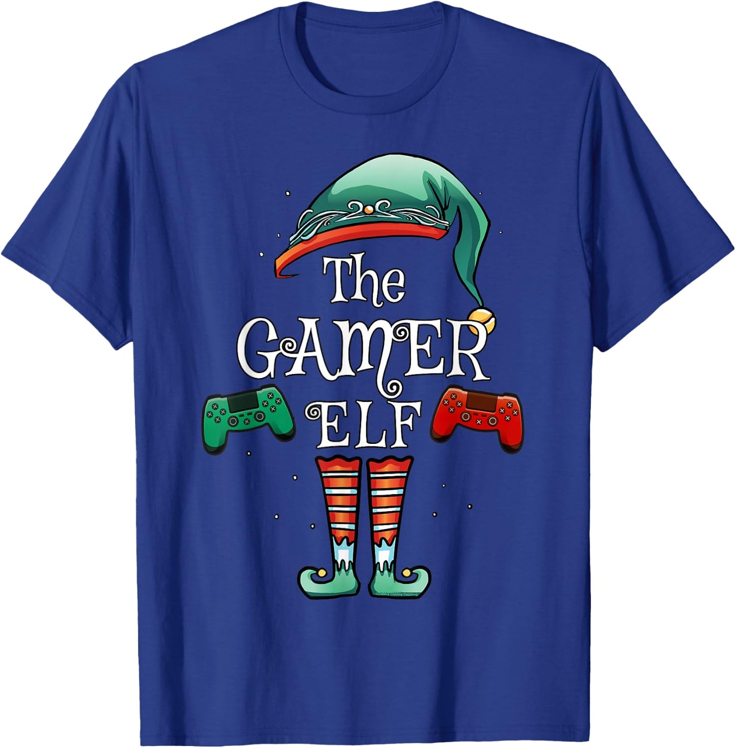 The Gamer Elf Matching Family Christmas Gamer T-Shirt - T-Shirt | Royal