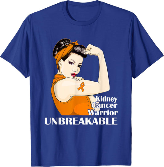 Kidney Cancer Awareness Warrior Unbreakable Survivors Girls T-Shirt - T-Shirt | Royal