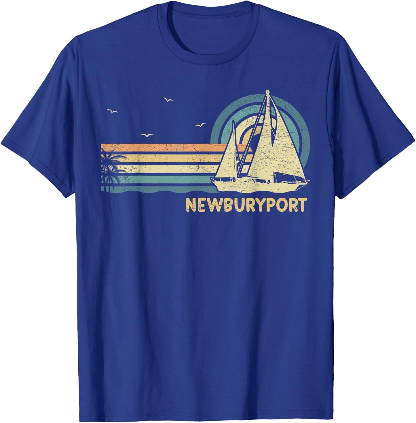 Newburyport Massachusetts Sailing Vacation Boating Sailboat T-Shirt - T-Shirt | Royal