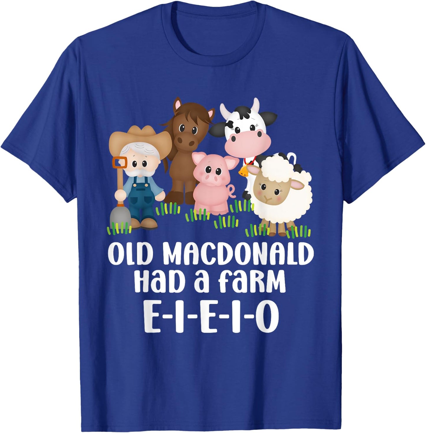Old MacDonald Had a Farm E-I-E-I-O Nursery Song Toddler Kids T-Shirt - T-Shirt | Royal