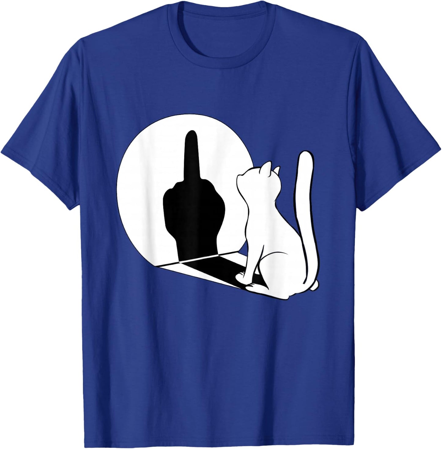 Middle Finger Cat Statement Funny Cat Gift T-Shirt - T-Shirt | Royal