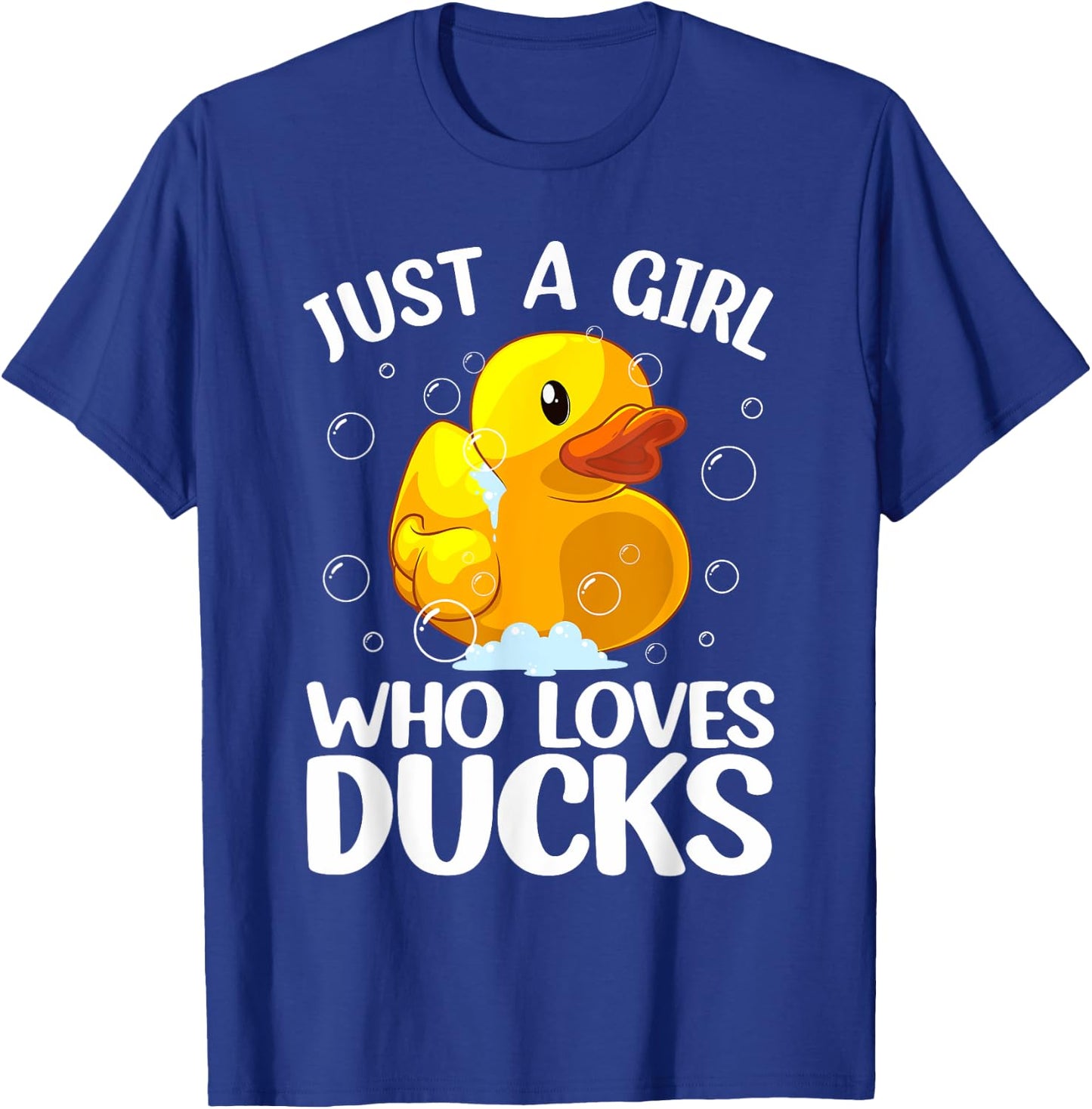 Cute Duck Art For Girls Women Kids Youth Rubber Duck Lover T-Shirt - T-Shirt | Royal