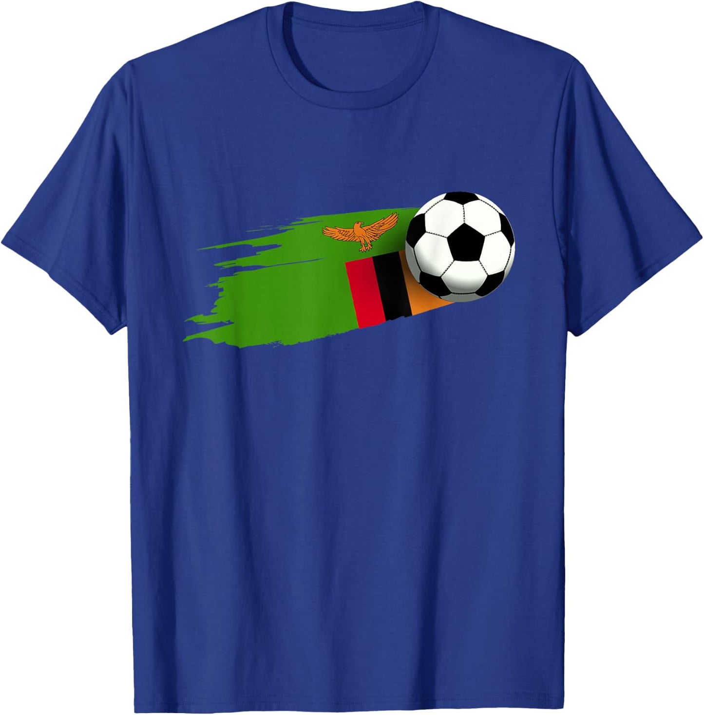 Zambia Flag Jersey Zambian Soccer Team Zambian T-Shirt - T-Shirt | Royal