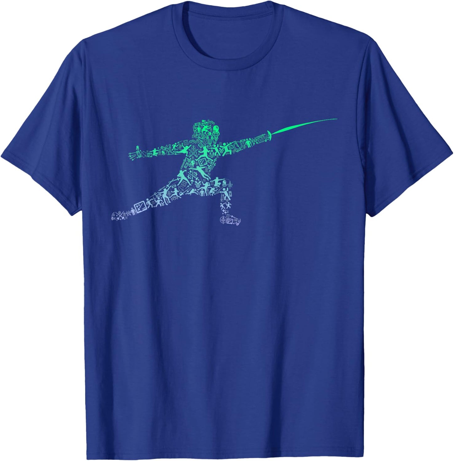 Fencing Stance for Fencer Swordfighting Boys Fencing T-Shirt - T-Shirt | Royal
