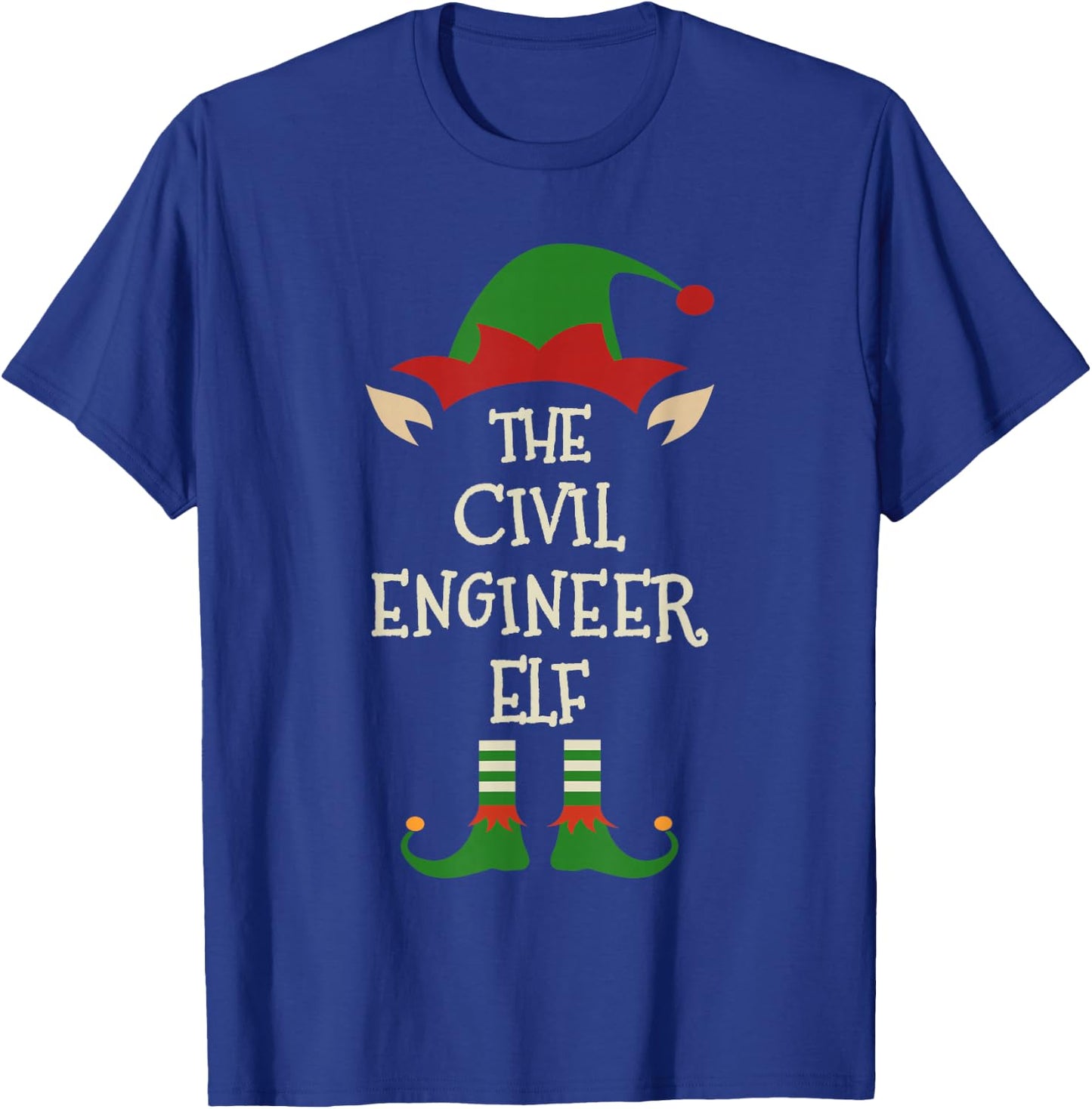 Civil Engineer Elf Funny Family Christmas Matching Group T-Shirt - T-Shirt | Royal