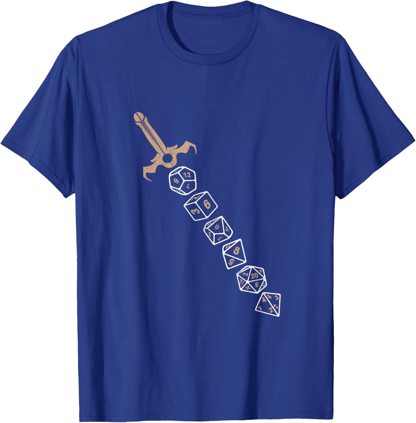 Polyhedral Dice Sword Role Playing Game Board Game Gamer T-Shirt - T-Shirt | Royal