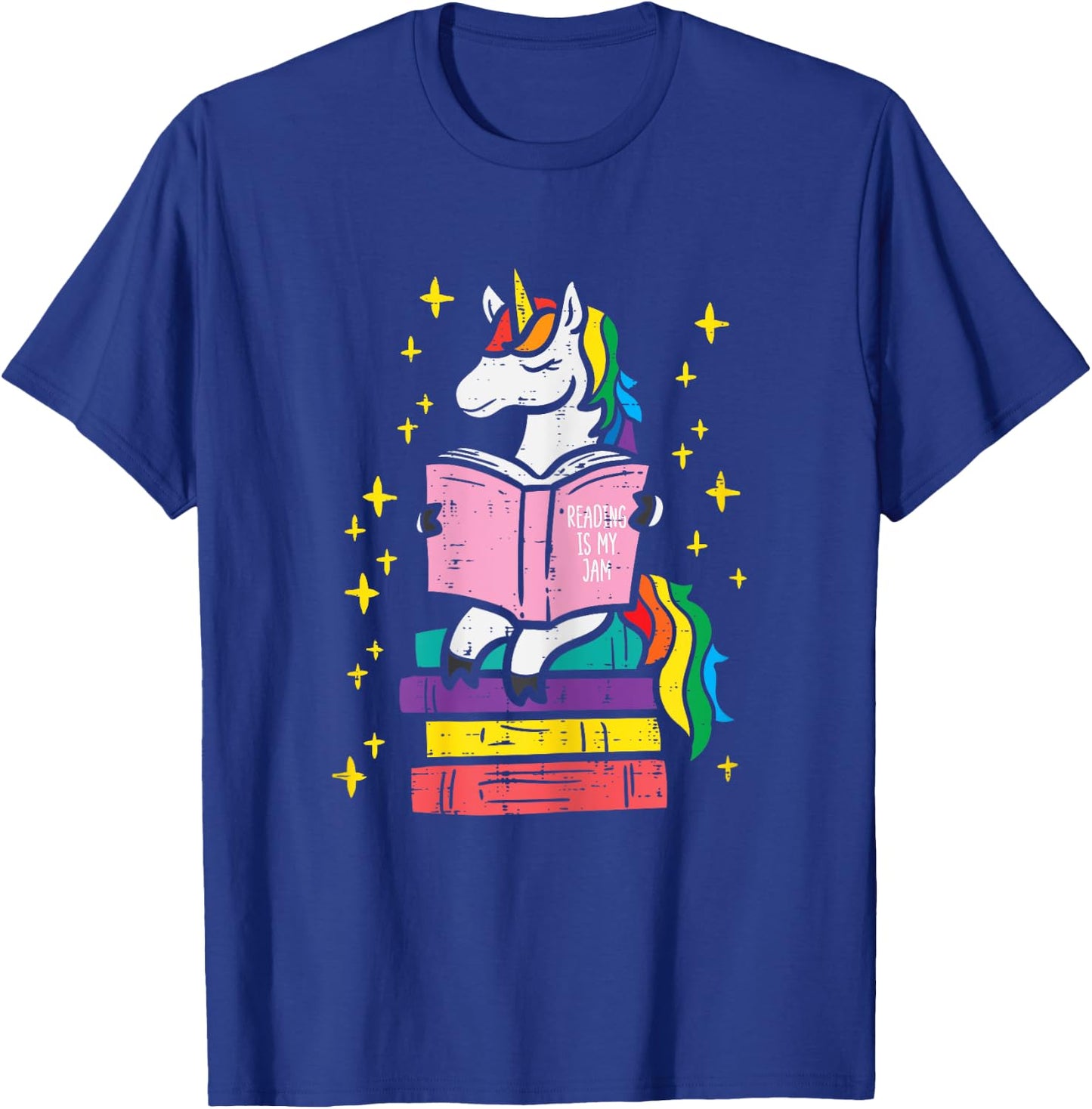 Reading Unicorn Cute Book Lover Bookworm Women Girls T-Shirt - T-Shirt | Royal