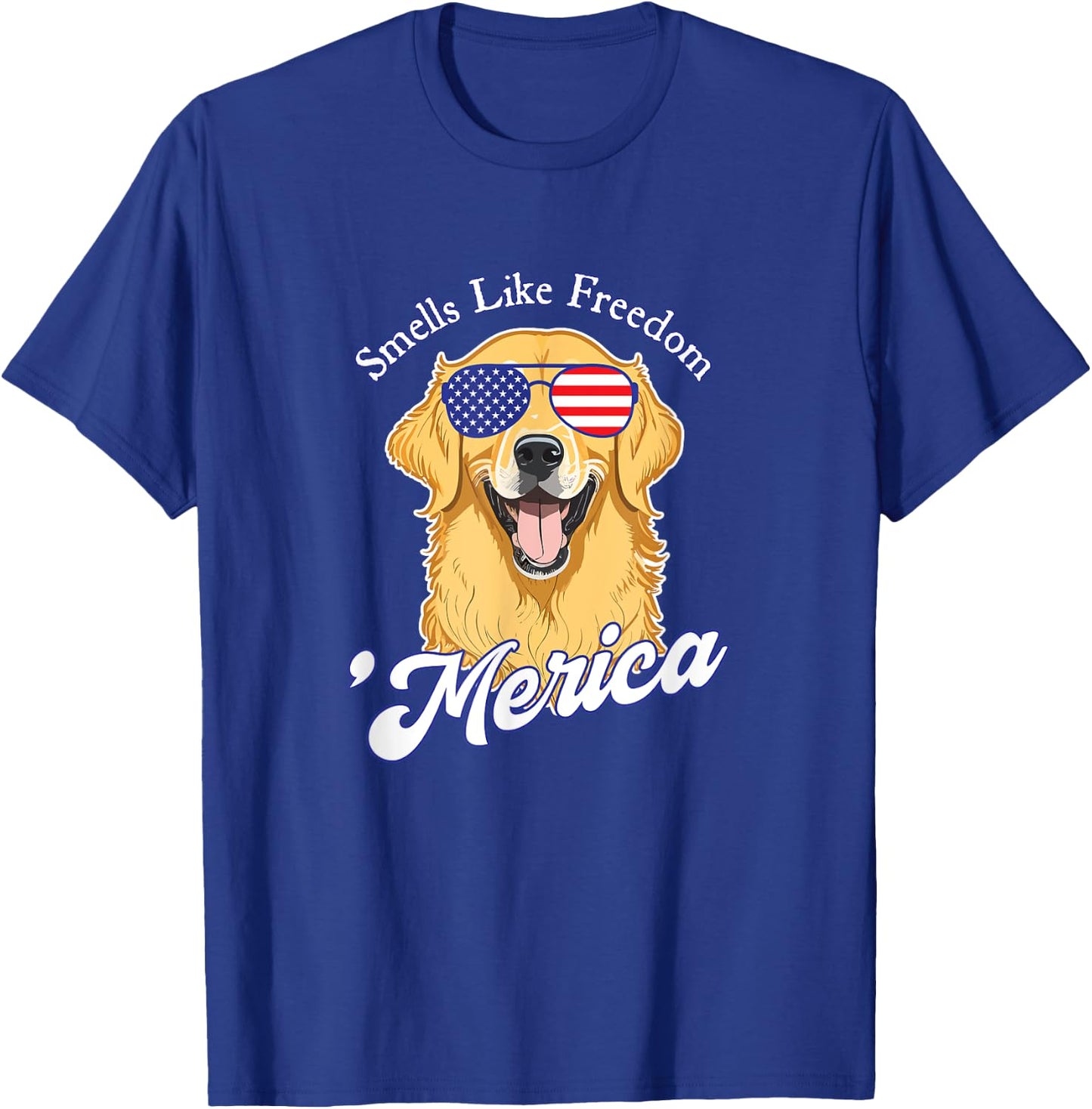 Golden Retriever American Flag Patriotic 4th of July Vintage Men T-Shirt - T-Shirt | Royal