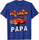 Pit Crew Papa Racing Car Family Matching Birthday Party T-Shirt - T-Shirt | Royal