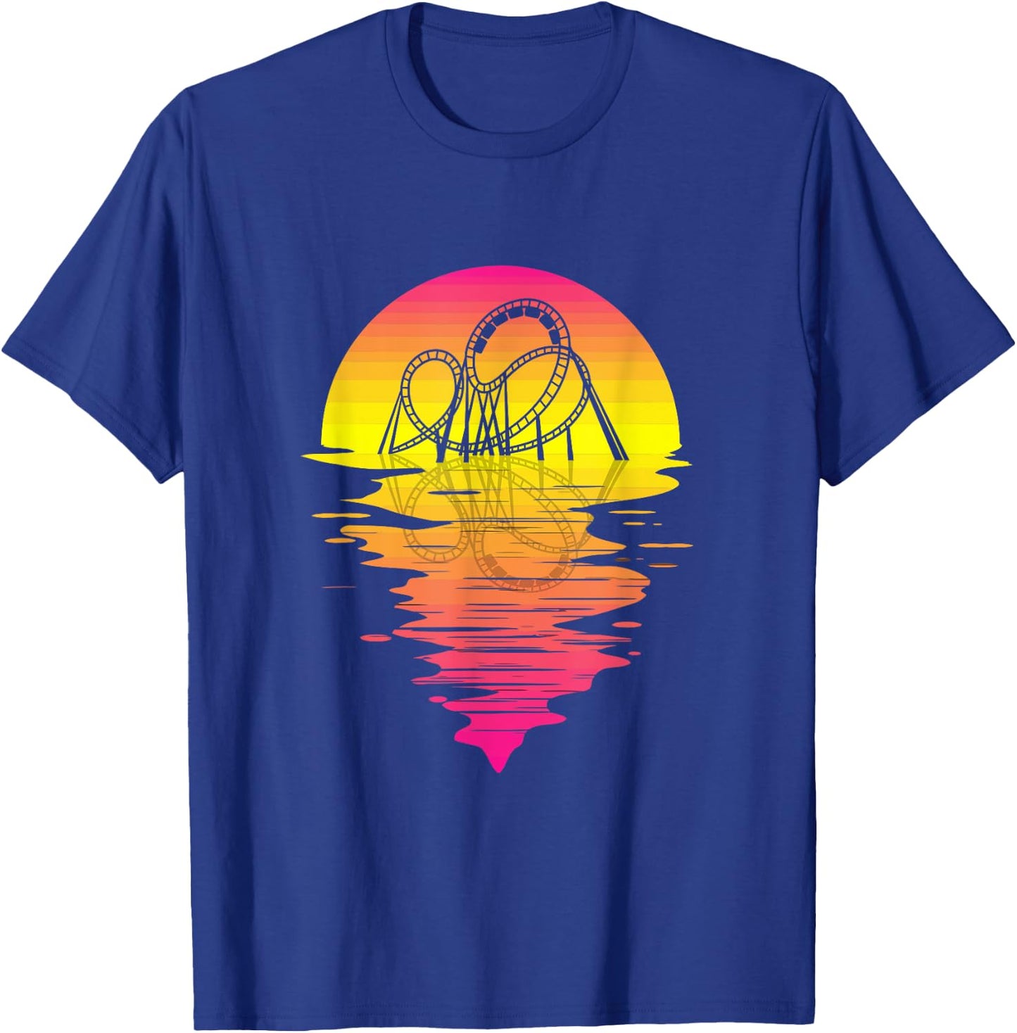 Roller Coaster Retro Pink 80s Vintage Retro Sunset T-Shirt - T-Shirt | Royal