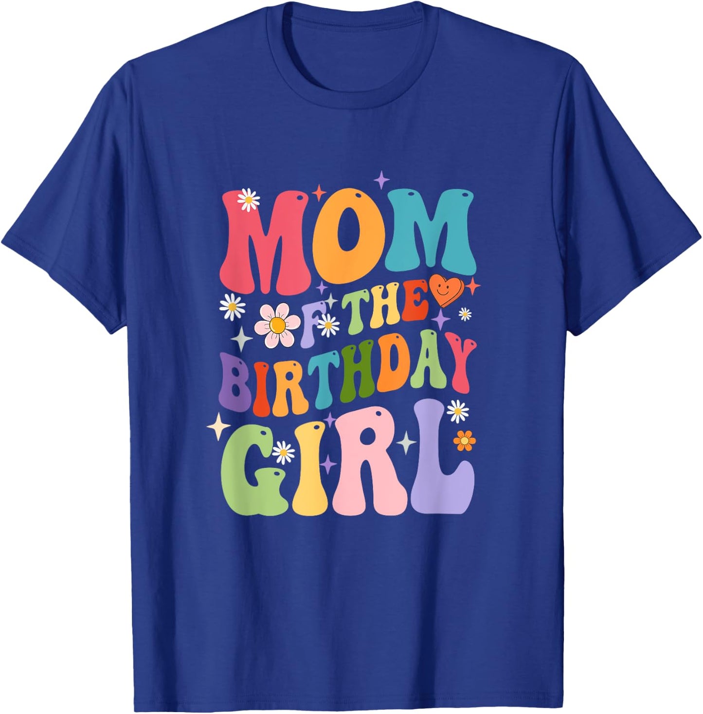 Mom Of The Birthday Girl Groovy Party 1St Birthday Girl T-Shirt - T-Shirt | Royal