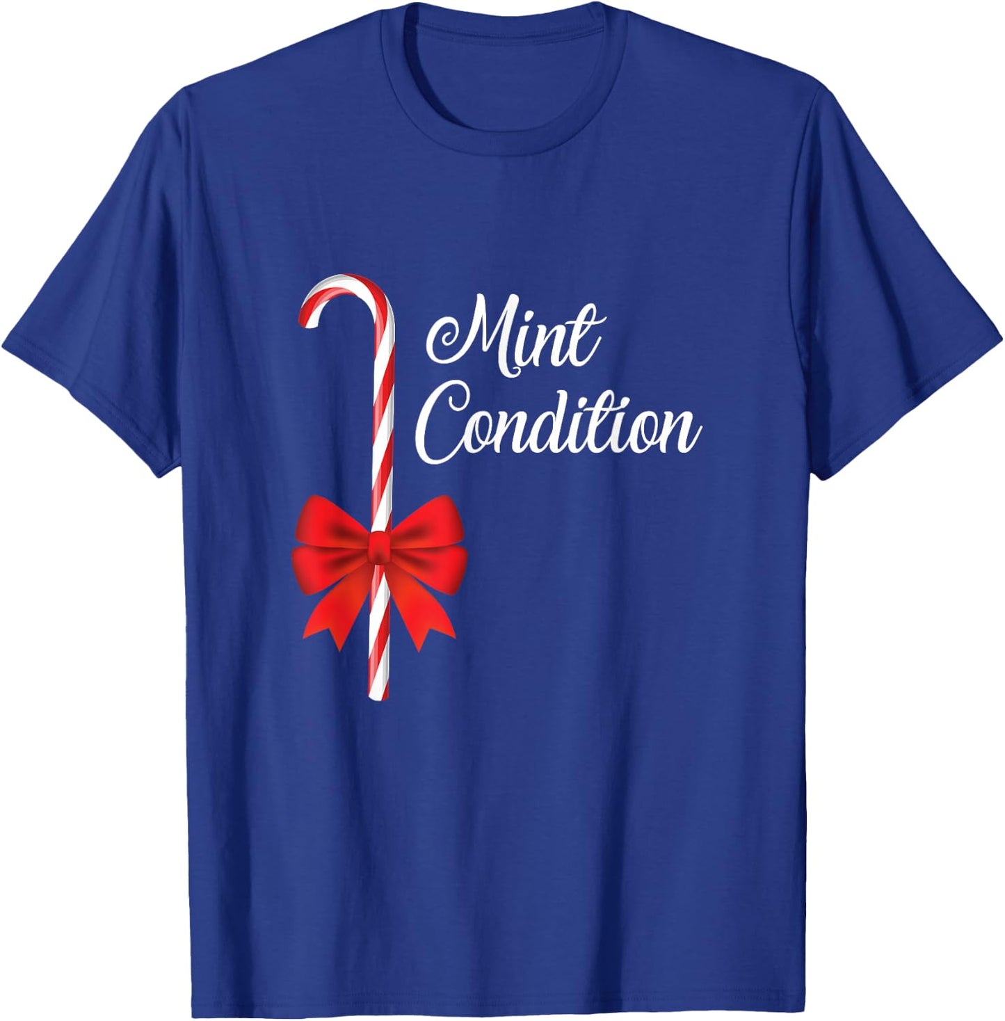 Funny Cute Christmas Teacher Mint Condition Candy Cane Party T-Shirt - T-Shirt | Royal