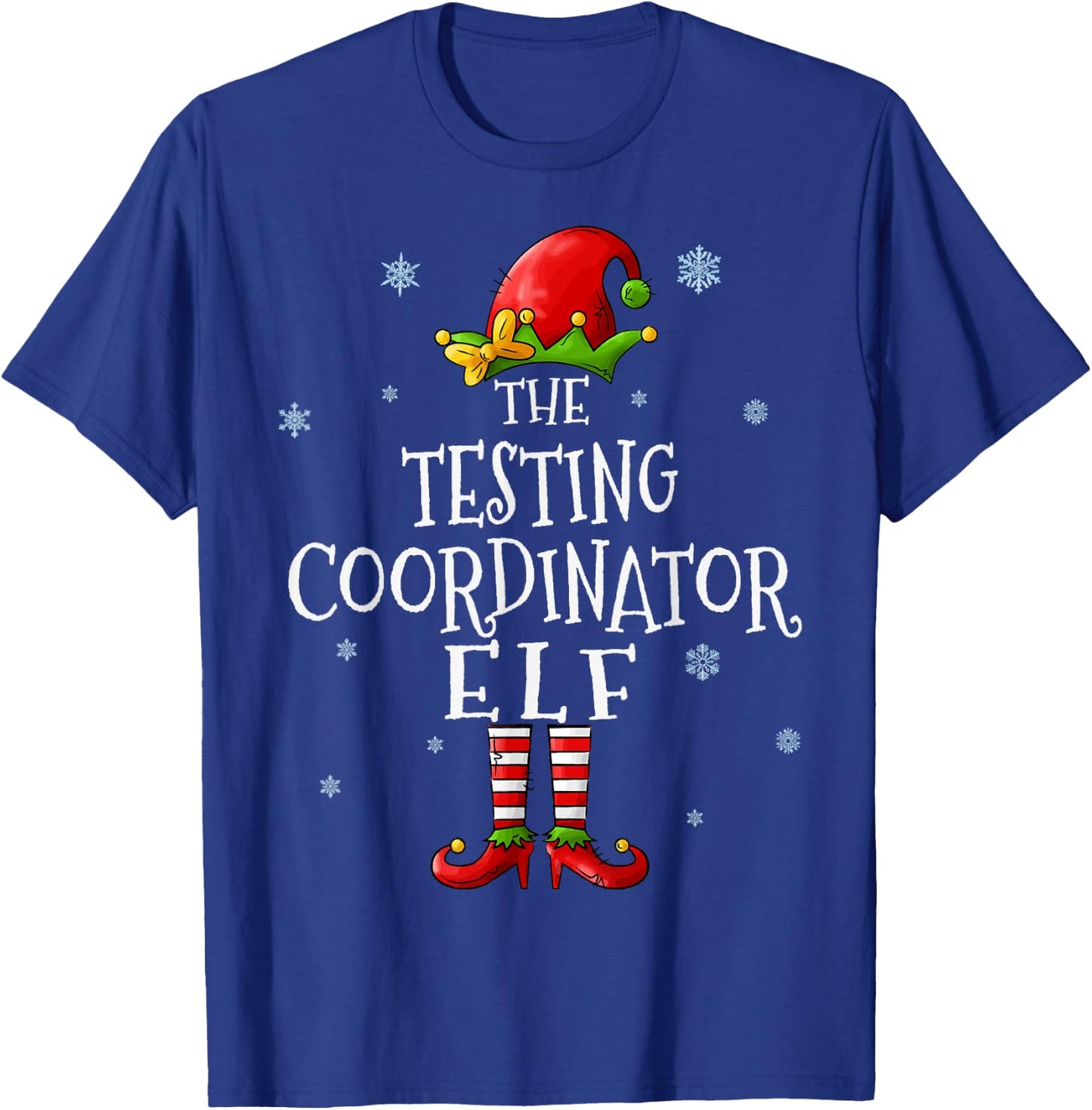 The Testing Coordinator Elf Squad Funny Matching Christmas T-Shirt - T-Shirt | Royal