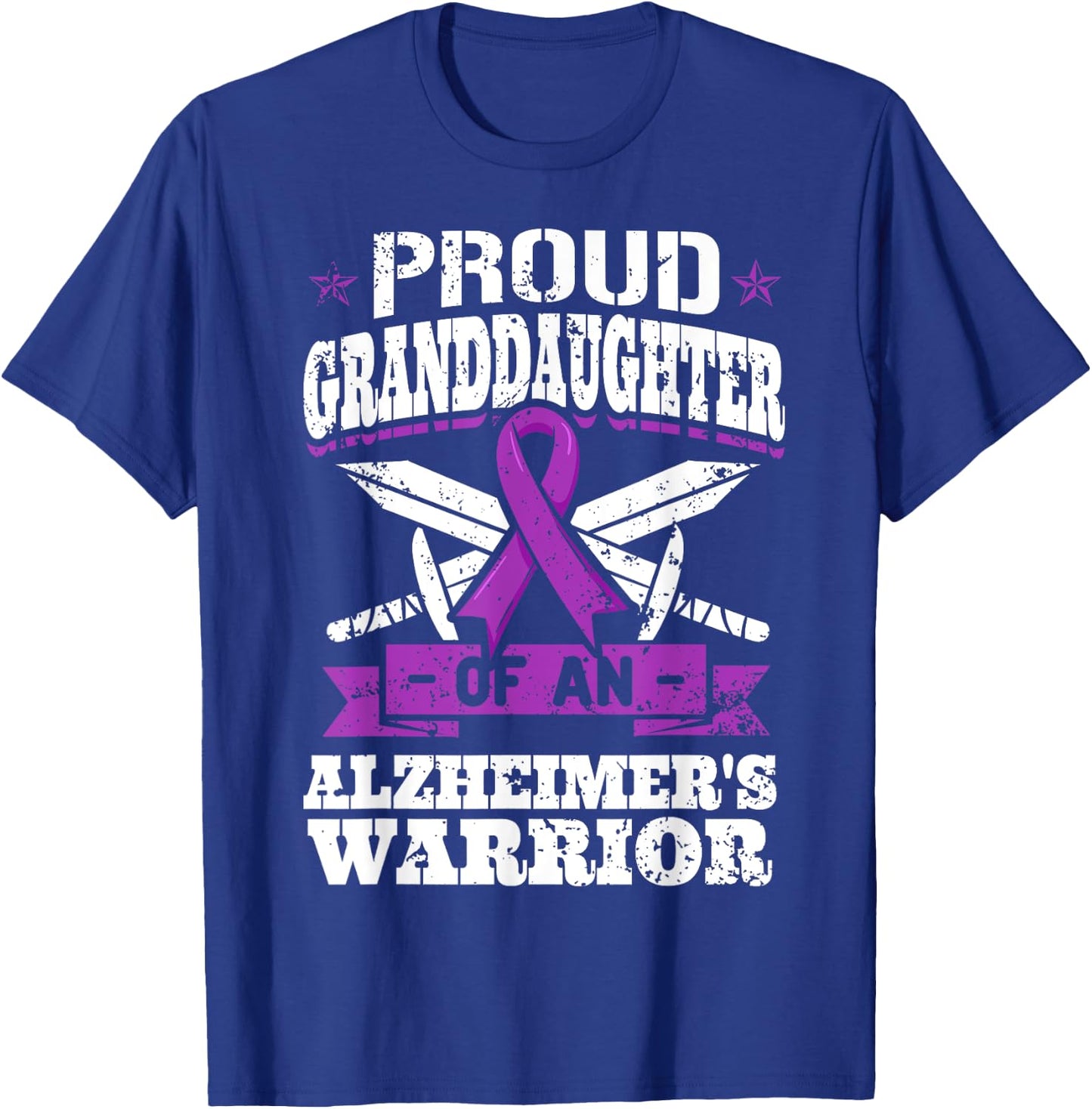 Proud Granddaughter Of An Alzheimer's Warrior Awareness T-Shirt - T-Shirt | Royal