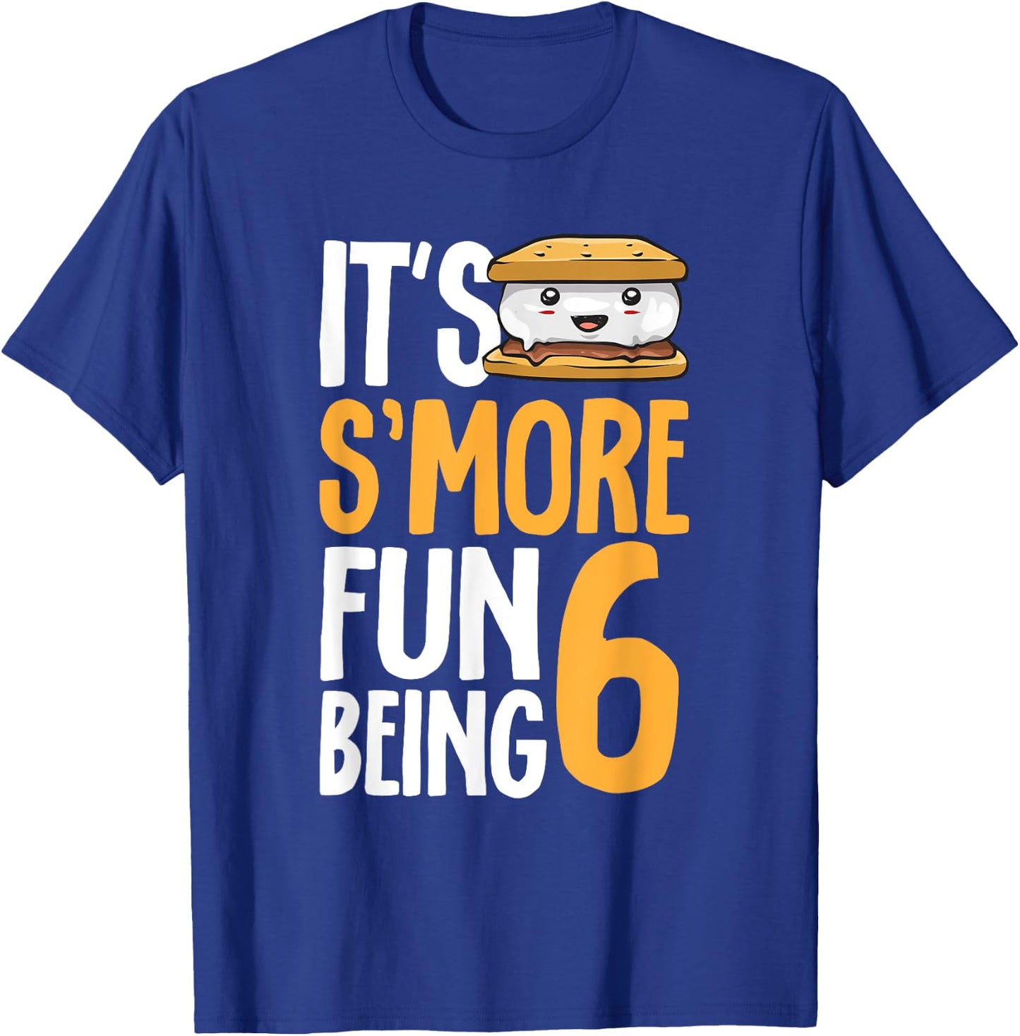 S’more Campfire 6th Birthday Marshmallow Camping Smore T-Shirt - T-Shirt | Royal