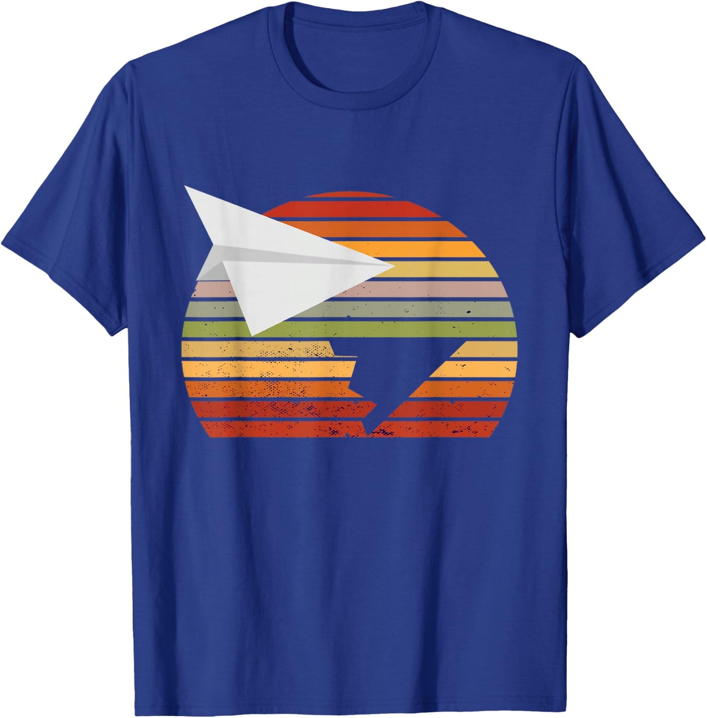 Retro Vintage Paper Airplane Aircraft Paper Plane Aviation T-Shirt - T-Shirt | Royal