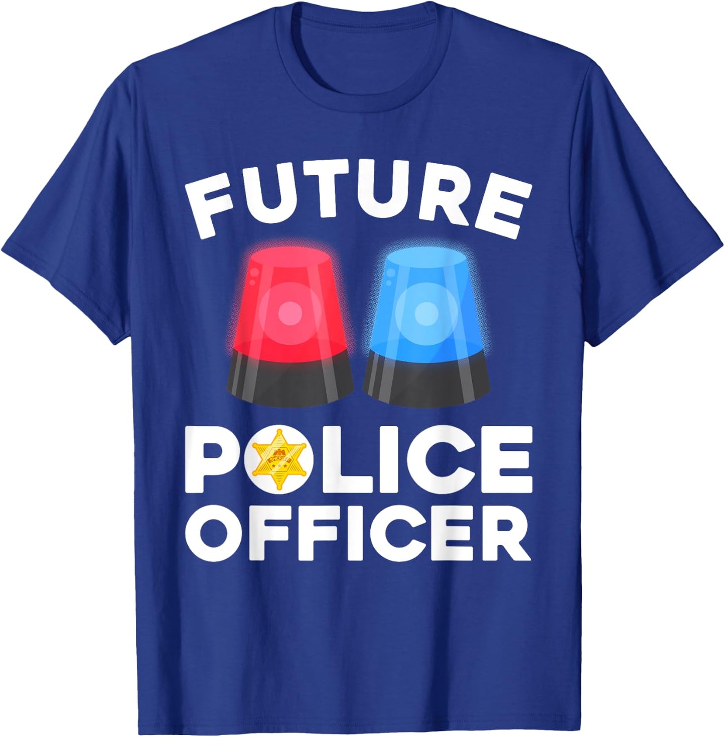 Funny Future Police Officer Design For Kids Boys Girls Cops T-Shirt - T-Shirt | Royal