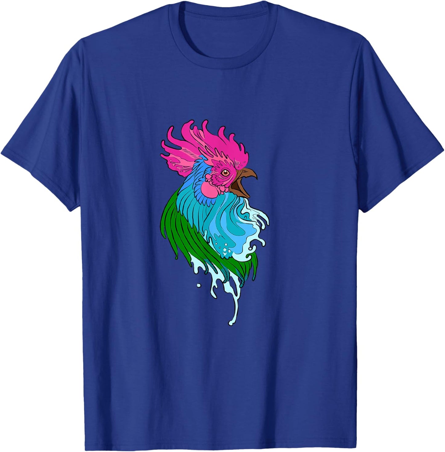 Chicken / Rooster / Cockerel / Capon / Yardbird / Angry T-Shirt - T-Shirt | Royal