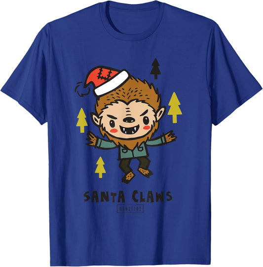 Universal Monsters The Wolf Man Santa Claws T-Shirt - T-Shirt | Royal