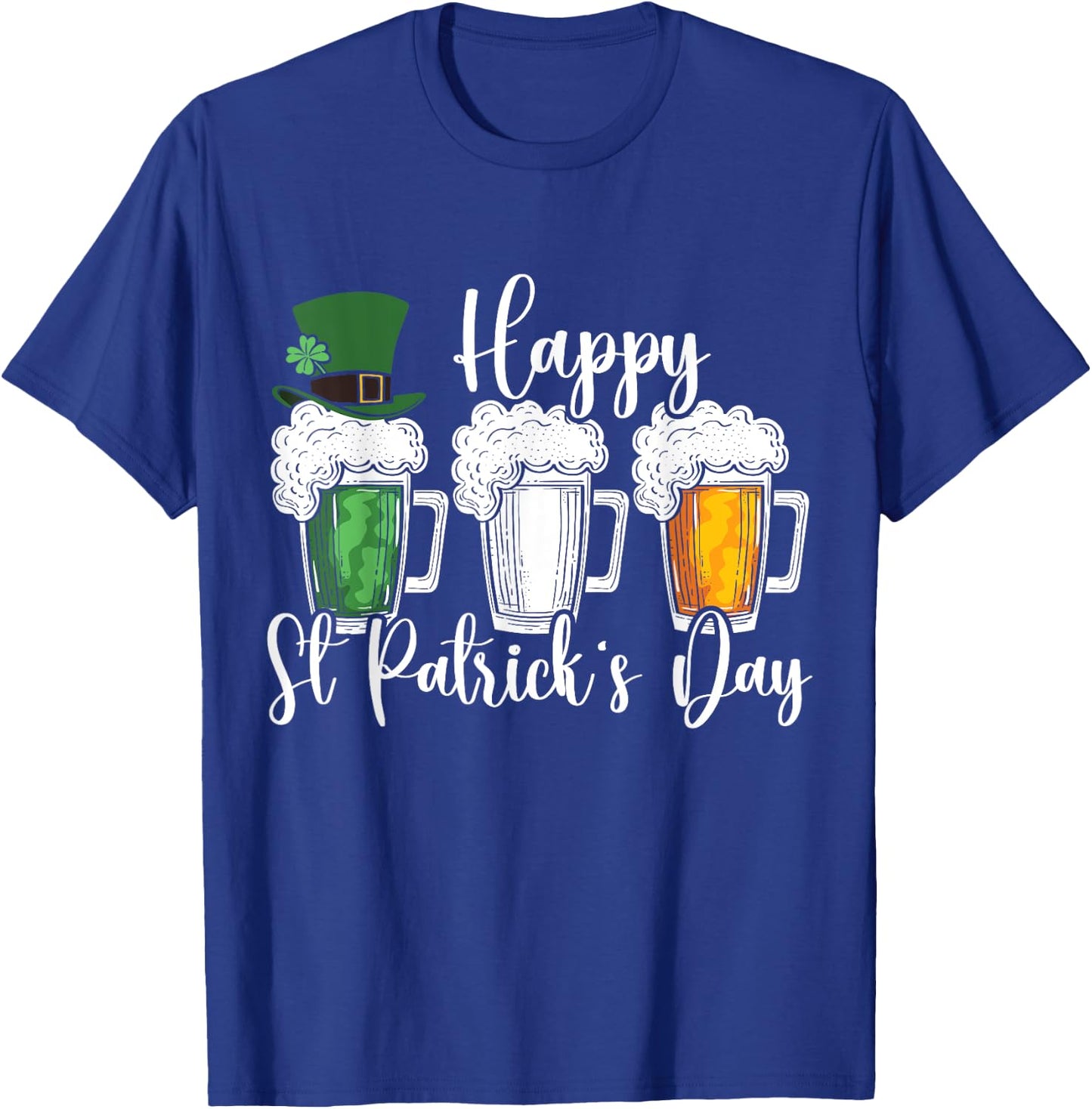 St Patrick's Day Beer Irish Flag Shamrock St. Patty's Day T-Shirt - T-Shirt | Royal
