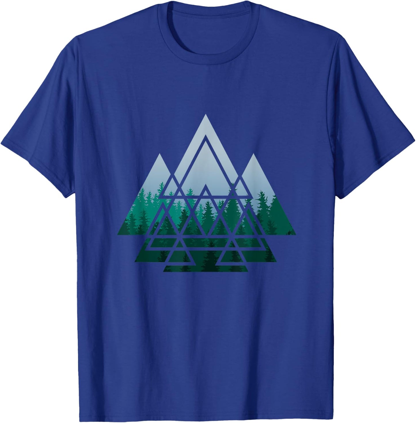 Sacred Geometry Triangles Forest Geometrical Spirituality T-Shirt - T-Shirt | Royal