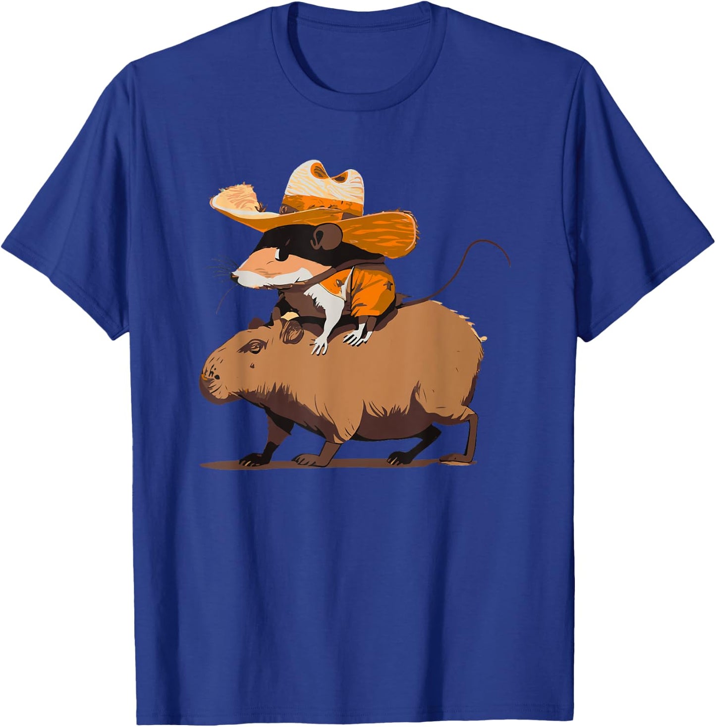 Funny Capybara Cowboy Cowgirl Rodent Mouse Western Country T-Shirt - T-Shirt | Royal