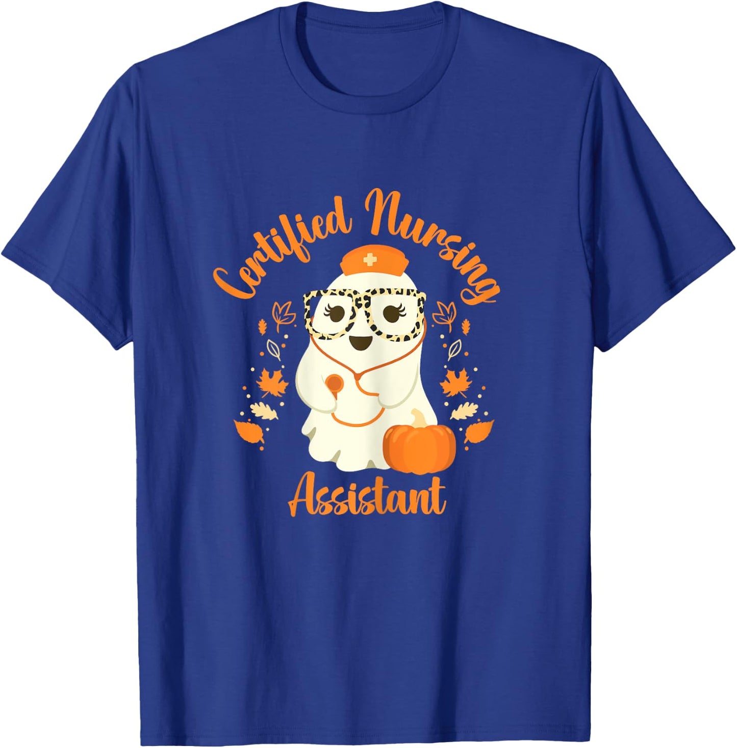 Certified Nursing Assistant CNA Ghost Halloween Nurse T-Shirt - T-Shirt | Royal