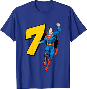 Kids Superman Super Hero 7th Birthday T-Shirt - T-Shirt | Royal