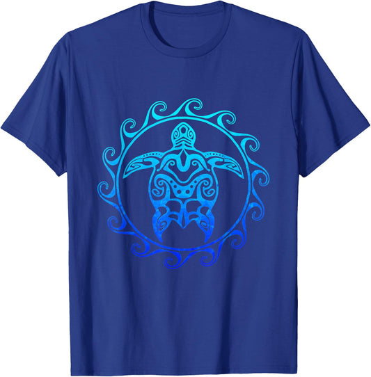 Tribal Maori Polynesian Sea Turtle Tattoo Style T-Shirt - T-Shirt | Royal